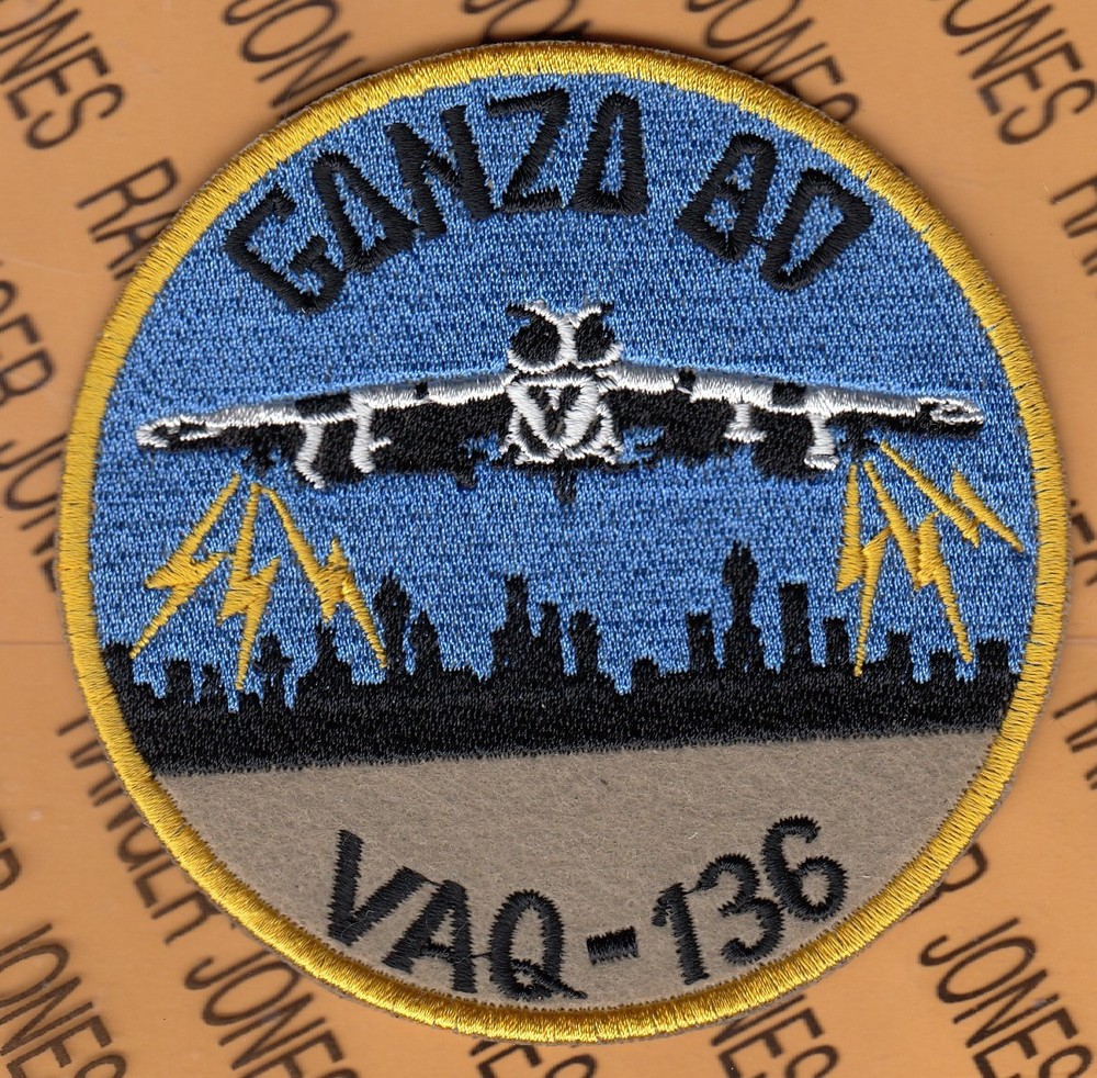 USN Navy Electronic Attack Squadron VAQ-136 GONZO BO Gauntlets ~4" patch c/e