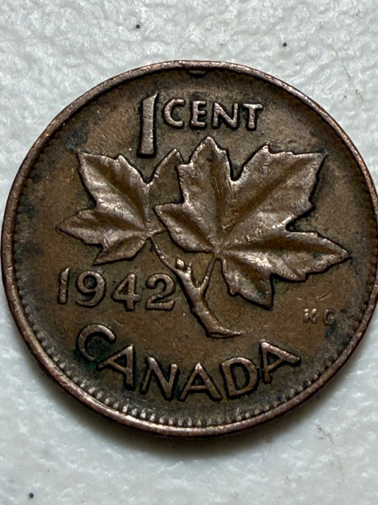 1942 Canadian one-cent coin