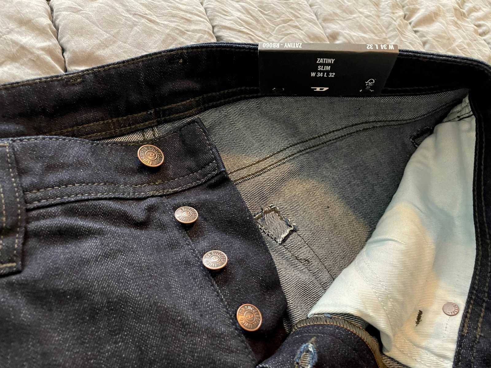 Diesel zatiny RB060 bootcut slim dark indigo stretch denim jeans 34 x 32 men NEW