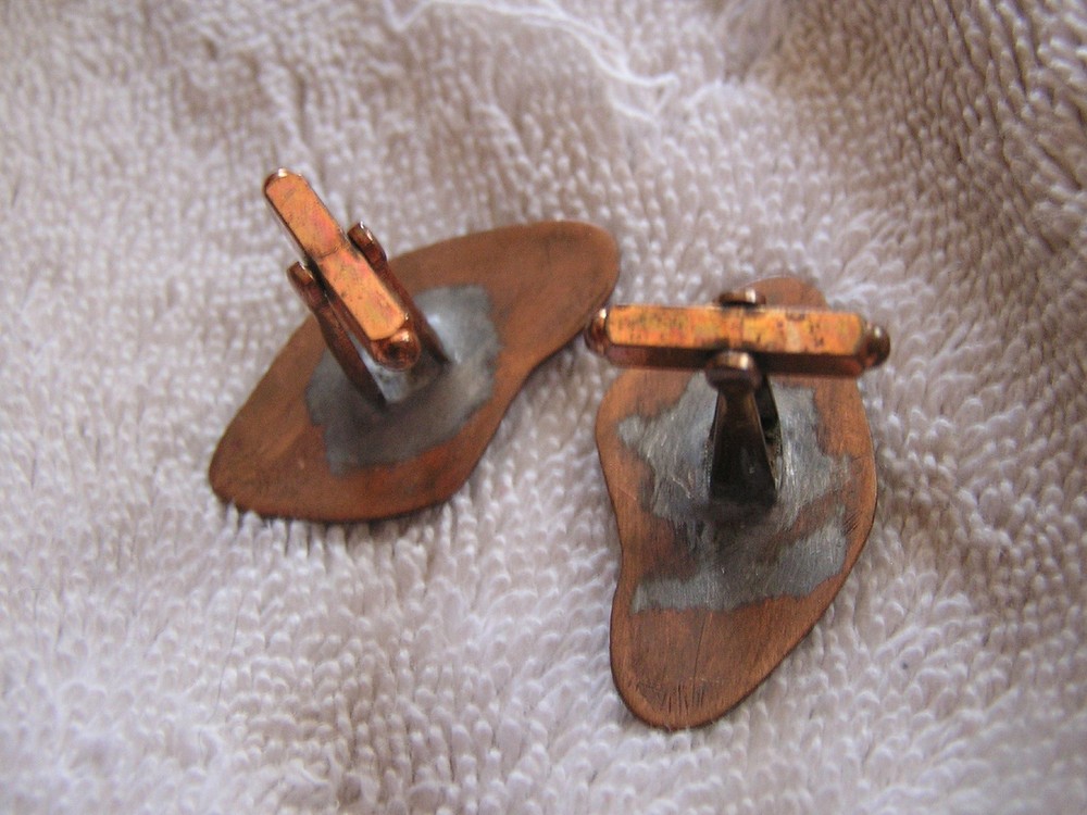 Vintage Modern Copper Enamel Cufflinks