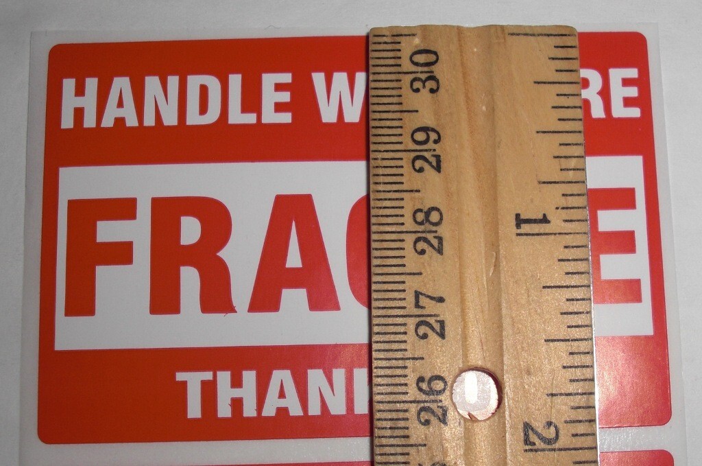 FRAGILE Handle With Care Stickers 2" x 3" Pack of 30 (THIRTY) Self Stick Labels