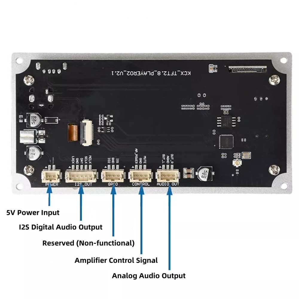 1set 2.8inch IPS Decoder Board Bluetooth MP3 TF USB Module I2S Audio Player