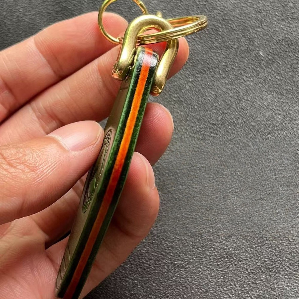 Handmade Genuine Leather Brass Keychain - Suitable for B/C/E/S Class