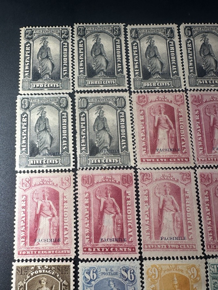Extensive Newspaper Stamp Facsimile Collection Lot