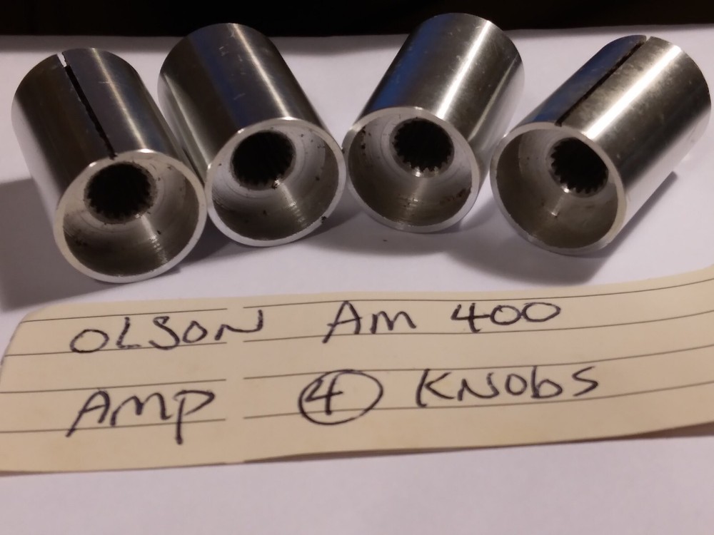 4 Original Knobs for Olson Electronics AM 400 Amplifier. 4 Original Metal knobs