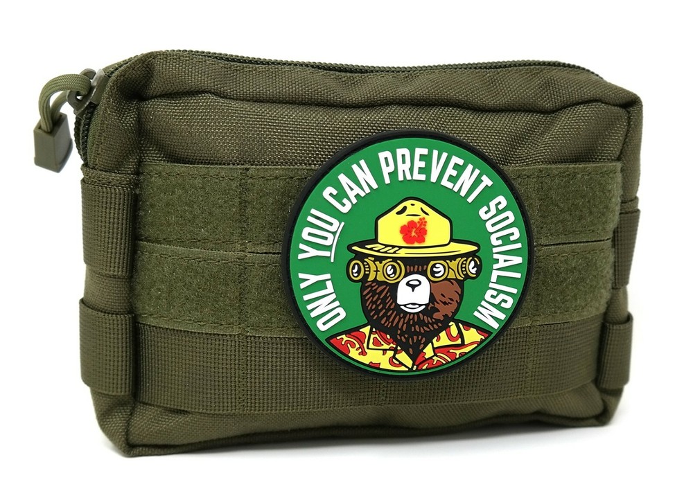 Only You Can Prevent Socialism Bear Parody PVC Hook and Loop Patch