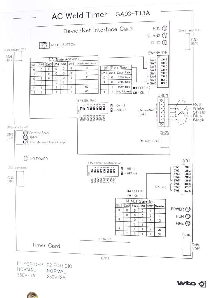WTC Weldtronic Technitron Control Timer Module GA03-T13A
