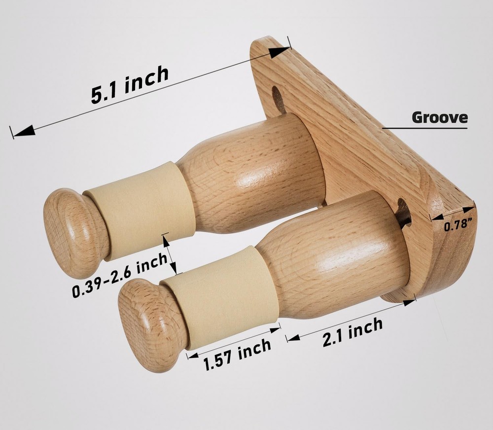 Guitar Hanger, Solid Wood Wall Mount Guitar Holder Adjustable Width Wall Hang...