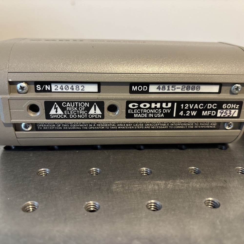 COHU 4815-2000 Solid State Camera w/ DC Power Supply