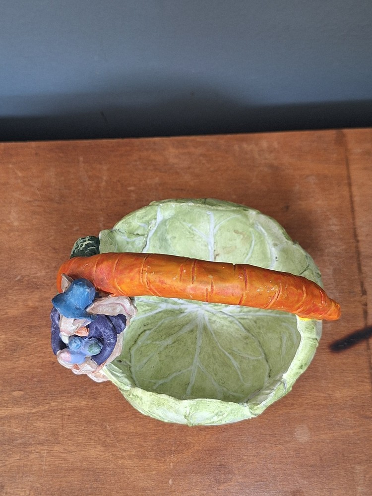 Dept. 56 Cabbage Bunny Candy Dish 6" x 4.5"