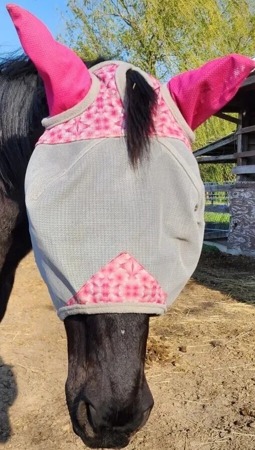 Horse Fly Mask With Ears & forelock pull through