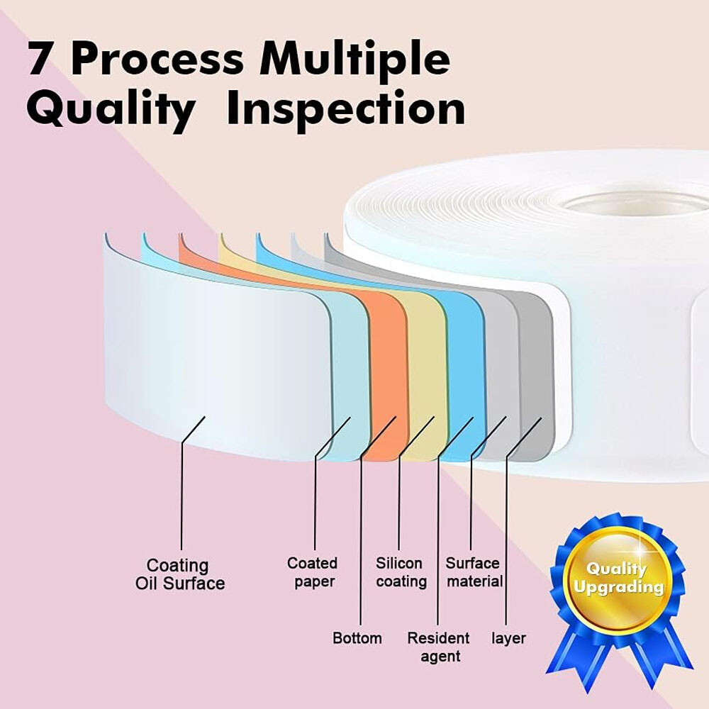3PK Label Maker Tape 12x40mm, 1/2 inch Label Sticker for Niimbot D110 D11