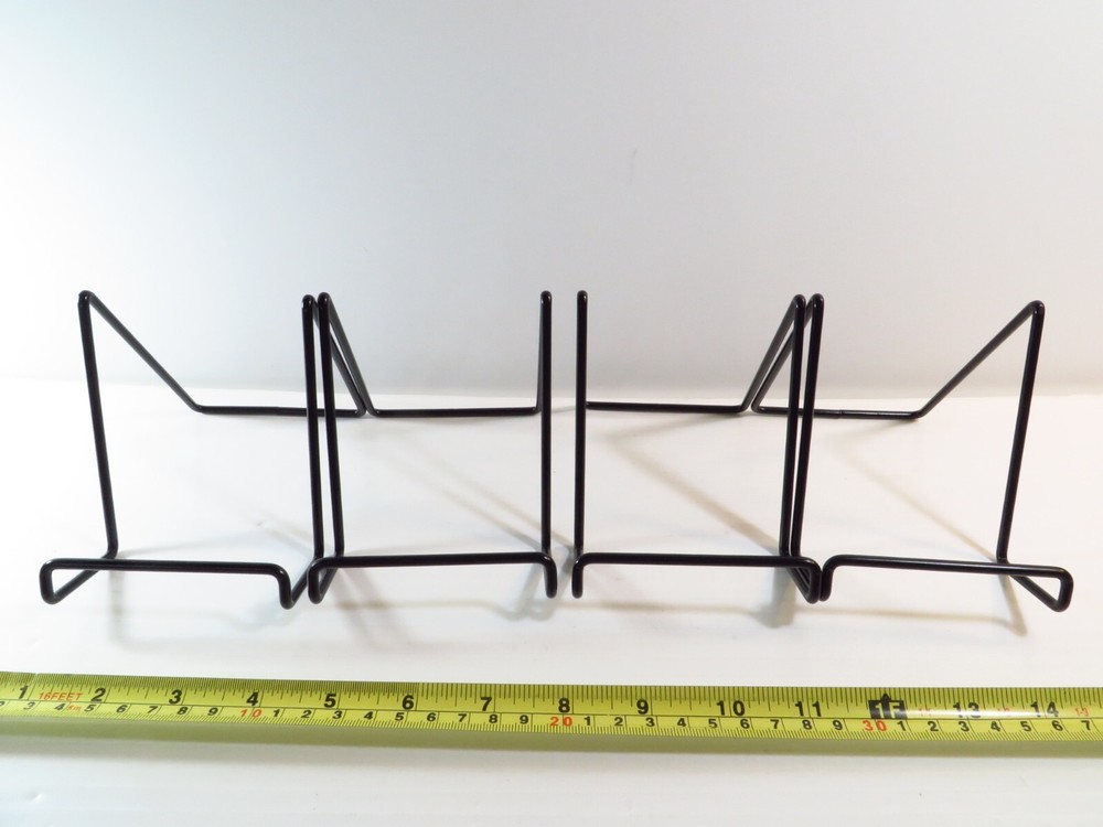 (4 Pack) Medium Size 3.5"x4" Plate Stand Black Square Wire Display
