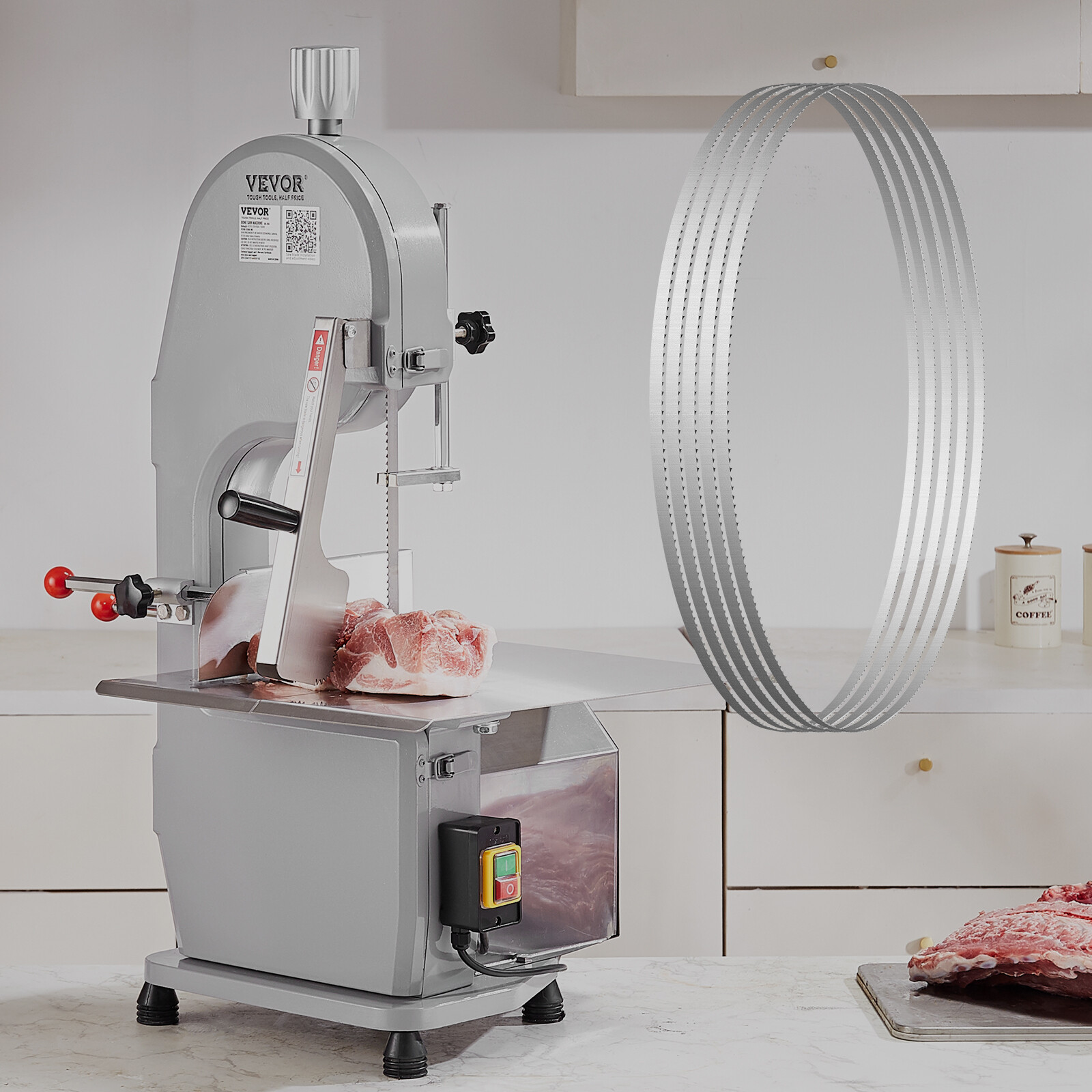 VEVOR Band Saw Blade for Cutting Meat Bone 65"x0.63"x0.02" Carbon Steel 5 PCS