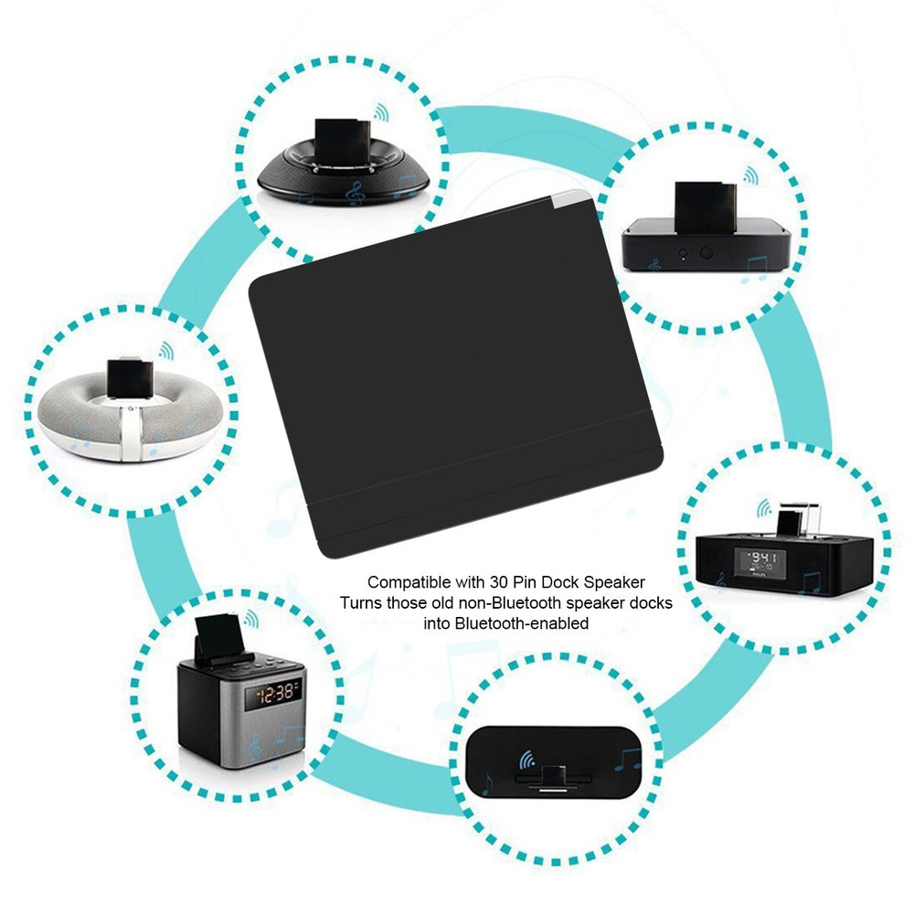 Bluetooth Music Receiver Audio Adapter 30-Pin For Bose Dock Speaker iPhone iPod