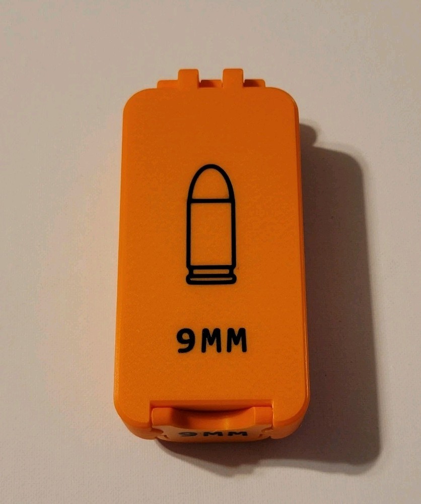 9mm Ammo Box Snap Lock 50 rd Compact 3d Printed Storage Orange Black Pla