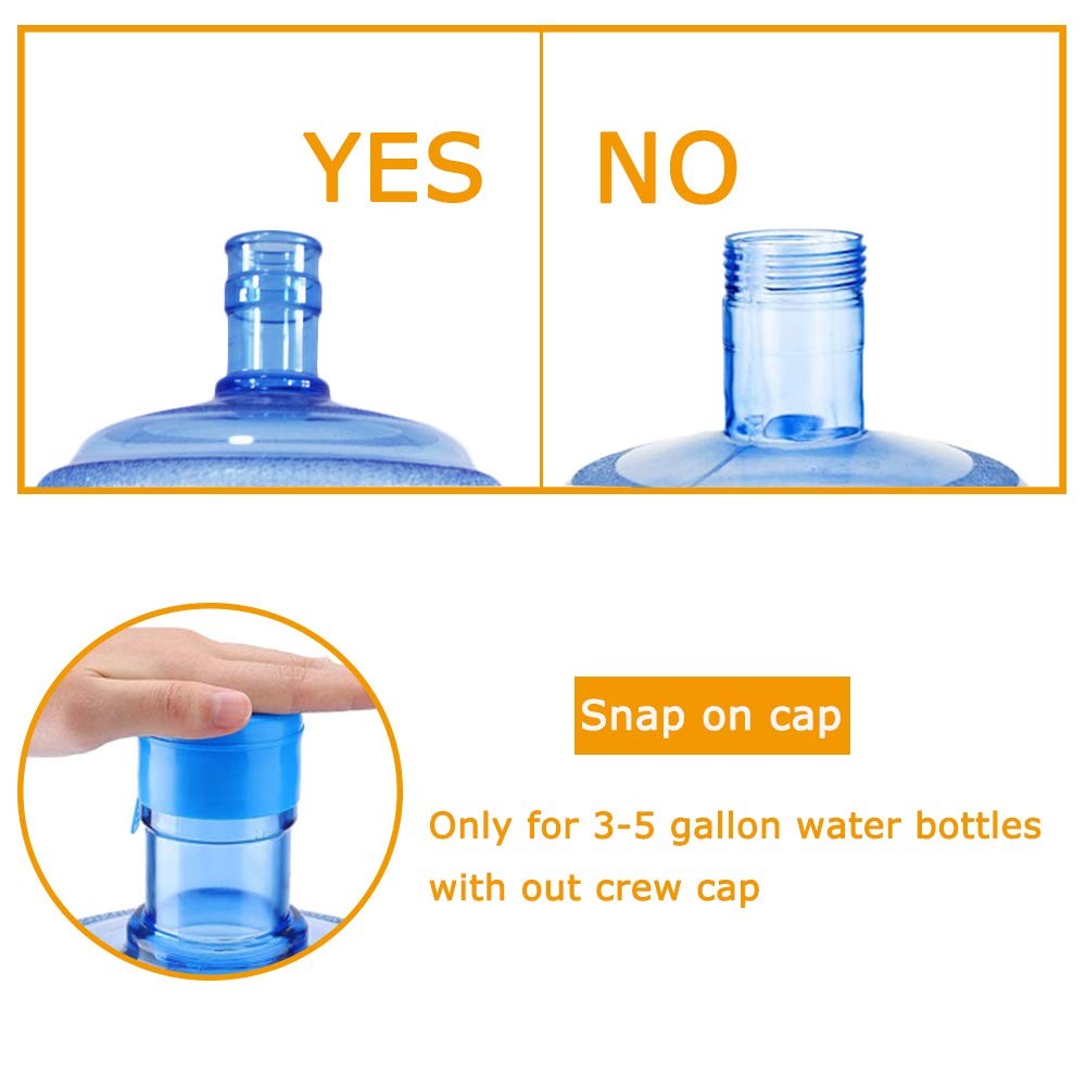 30 Pack Non Spill Caps,Reusable 55mm 3 and 5 Gallon Water Bottle Snap On Cap