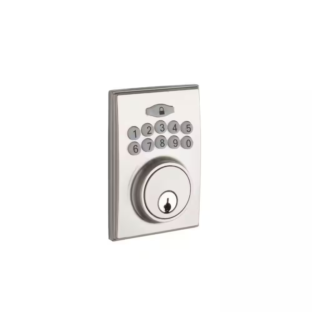 Square Electronic Keypad Satin Stainless Deadbolt