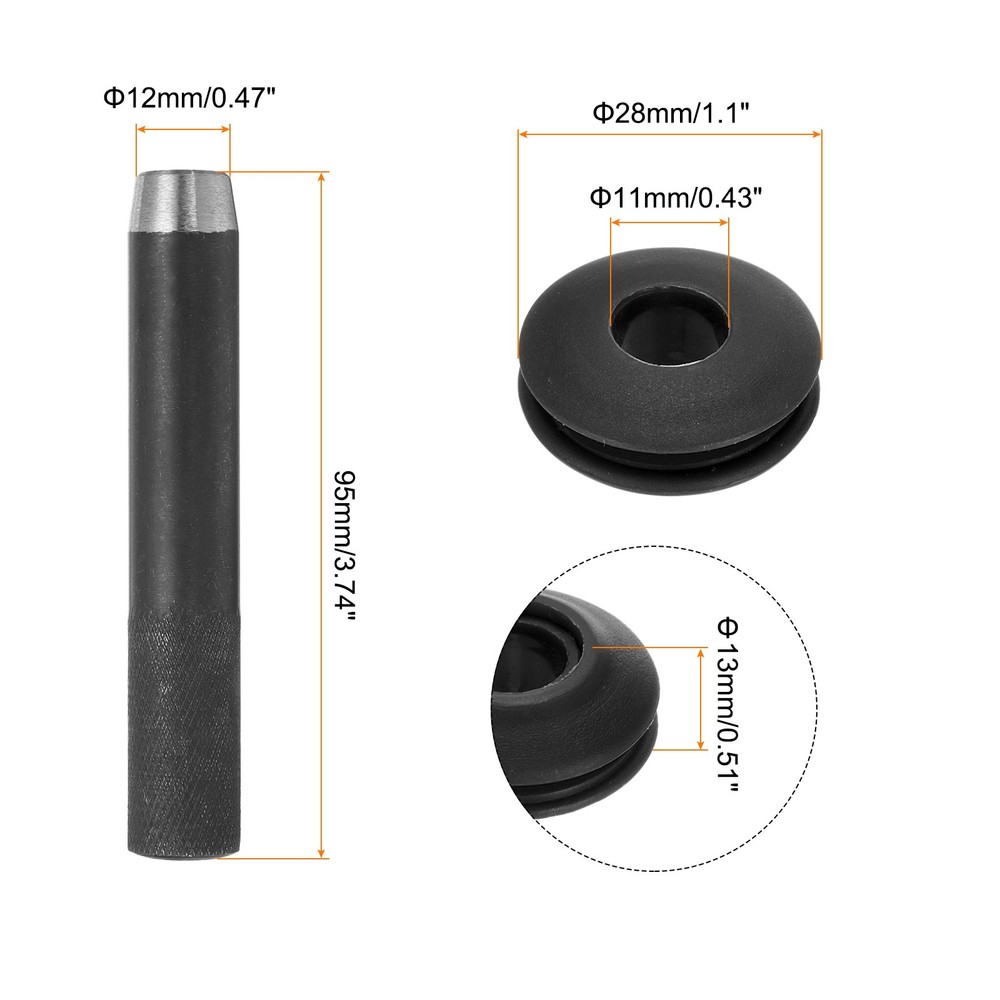 21pcs 12mm Plastic Truck Eyelets Black
