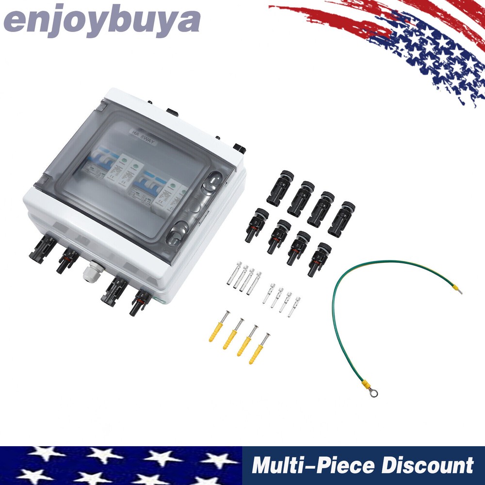 Solar Combiner Box with 2 Inputs, Overload Protection & Waterproof Design
