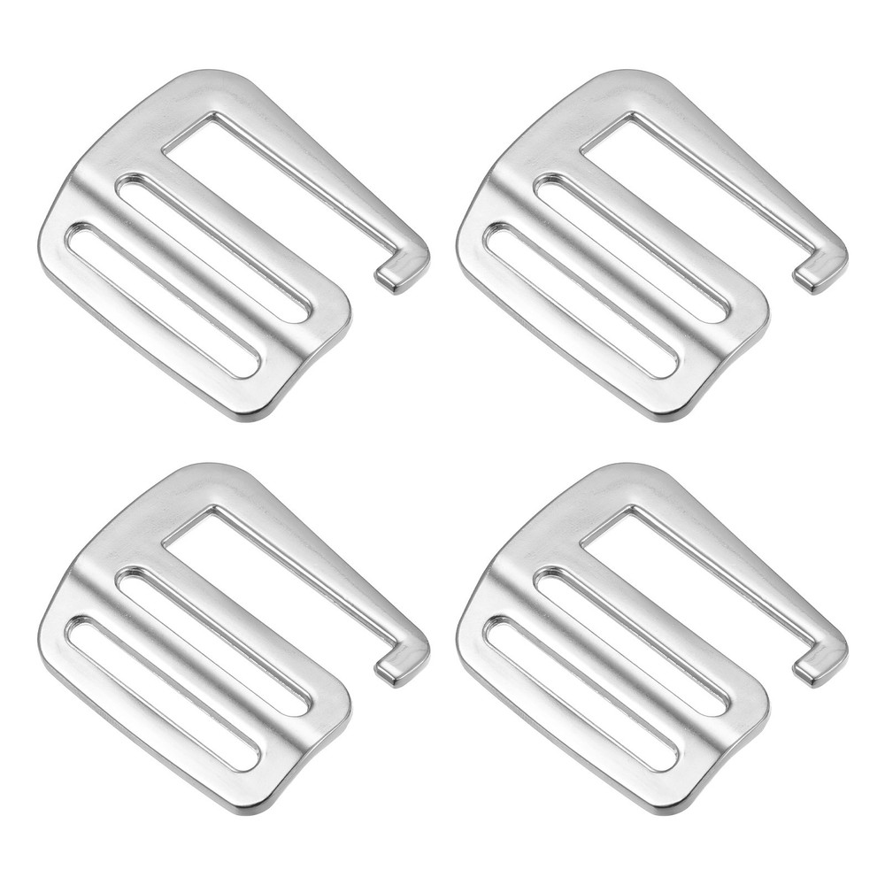 1.26" Webbing Release G Hook Buckle Adjusters for Backpack Strap, 4Pcs Silver