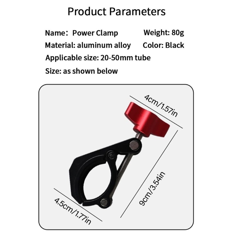 Multipurpose Rod Clamp for Camera Mounting 1/4 Thread Accessories Black