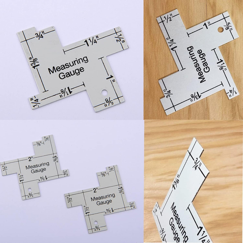 2Pack Mini 2" Hand Measuring Gauge for Quilting Sewing and Patchwork,Plastic,Sil