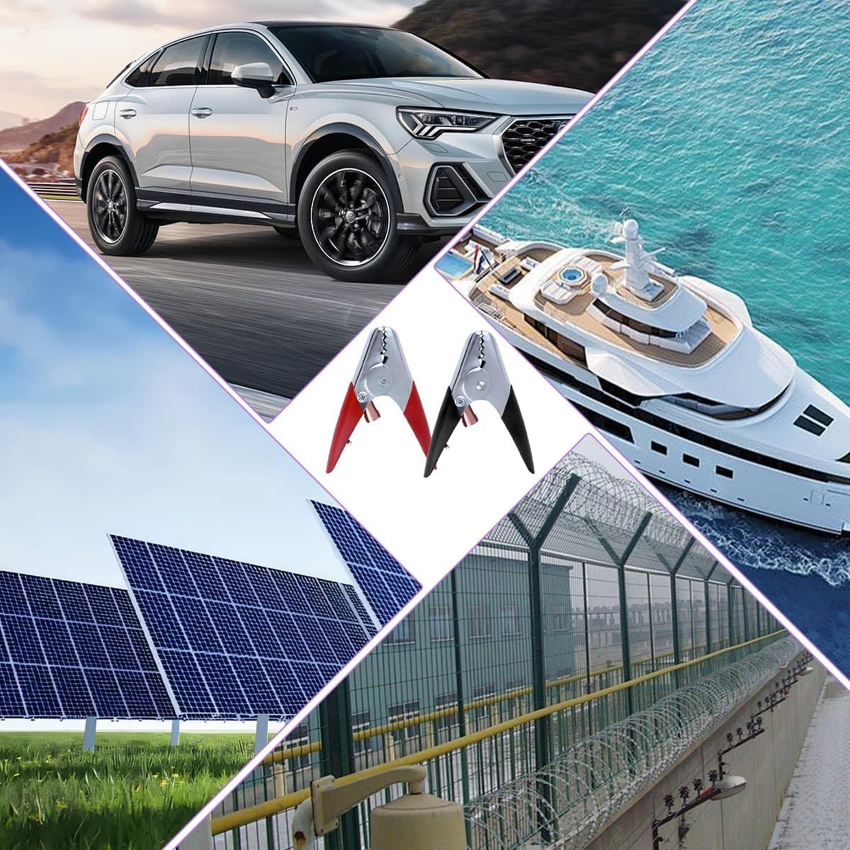 Heavy-Duty 2PCS Alligator Clips - Versatile Jumper Cable Clamps for All Vehicles