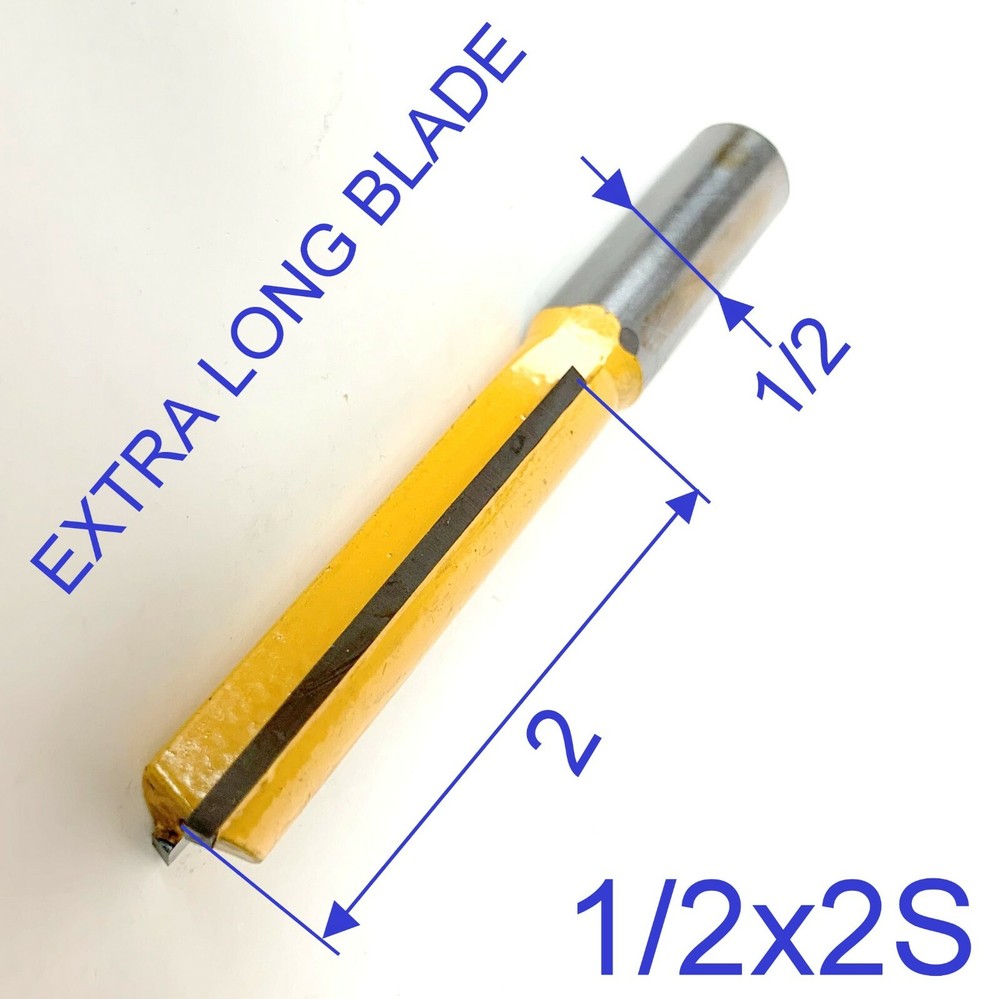 1 pc 1/2" SH 2" Blade Extra Long Straight Router Bit S