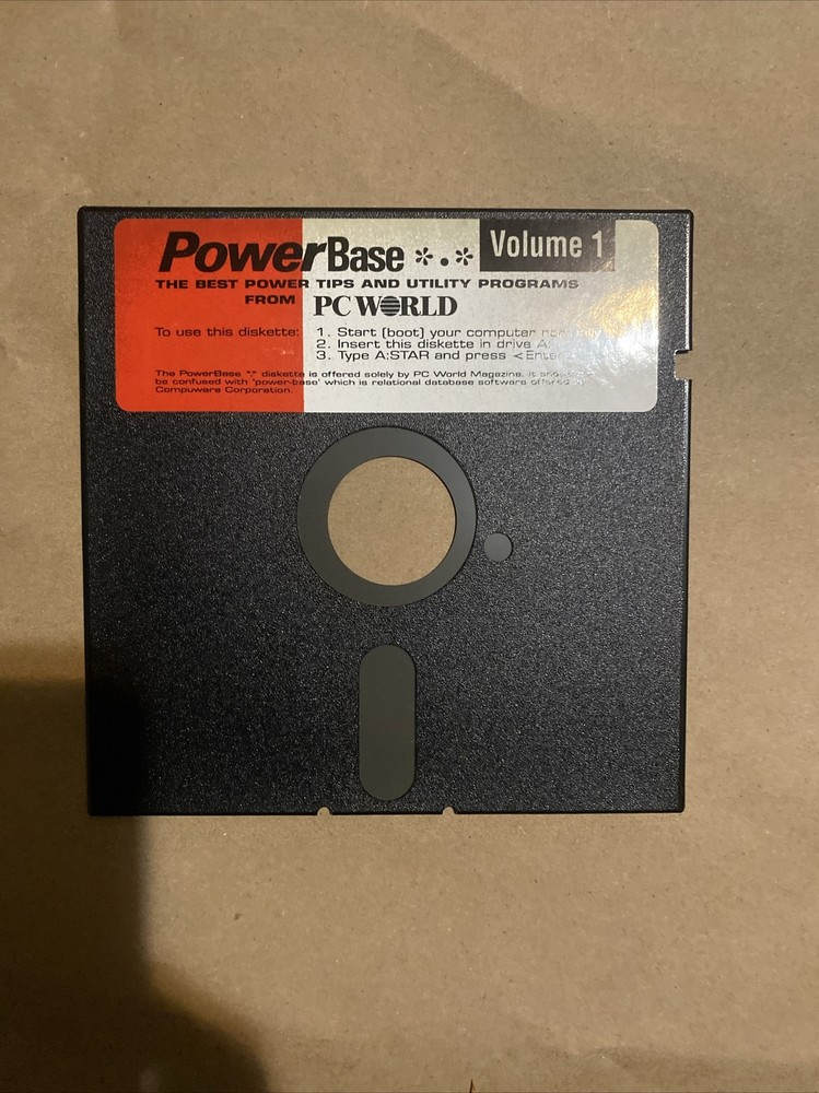 * PC World’s Magazine Volume 1 5.25 Floppy Disk Utility Programs &Tips Powerbase