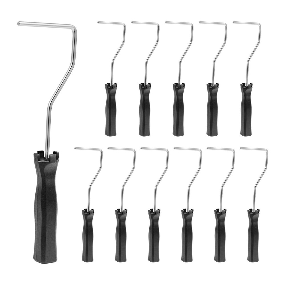 4in Paint Roller Frame Handle 12 Pack Black Durable Steel