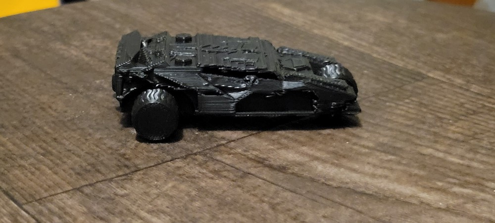 Apocalyptic, Dark Shadow Car With Wheels that roll. 3d printed 1/64 scale.