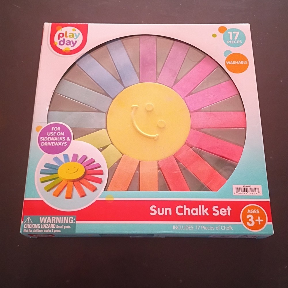 Sun Chalk Set, Multi-Color, Washable, Ages 3+.