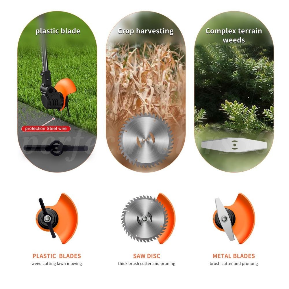 Wireless Cordless Grass String Trimmer Lawn Edger Weed Wacker Cutter + 2 Battery