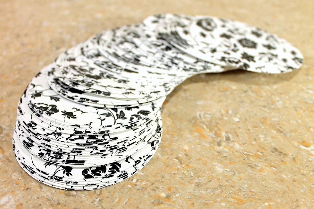 eSplanade Disposable Printed Paper Coasters - Use and Throw Reversible Black