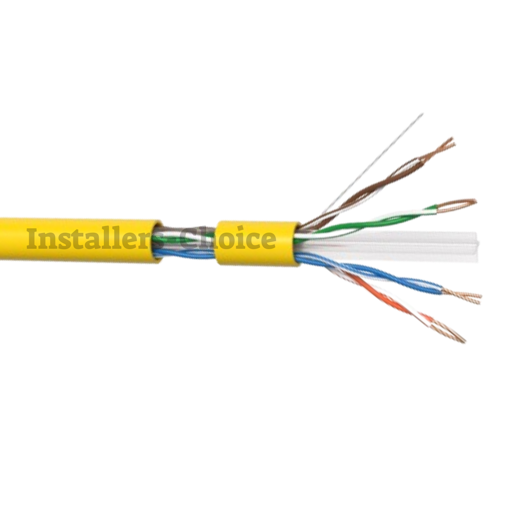 Cat6 1000FT CCA UTP Solid Yellow Ethernet Cable - LAN Network Bulk 23 AWG RJ45