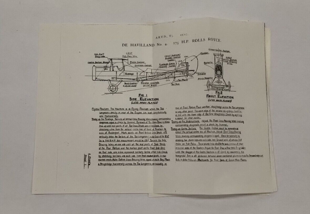 DeHavilland No. 4 (275 H.P. Rolls-Royce) Rigging Notes-Copy