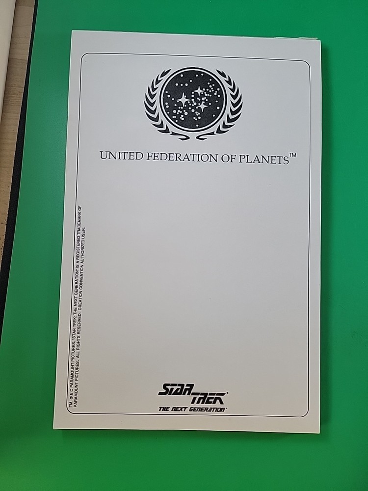 6 Star Trek Notepad Next Generation * Captain's Log, Starfleet Command and UFOP
