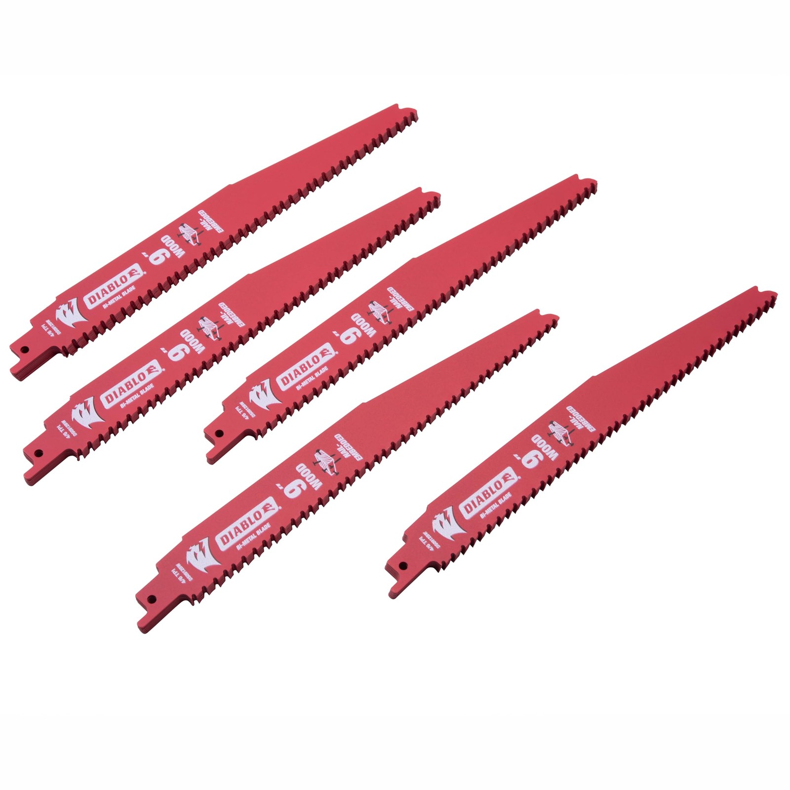 Diablo 9 in. Bi-Metal Nail Embedded Wood Reciprocating Saw Blade 4/6 TPI 25 Pk