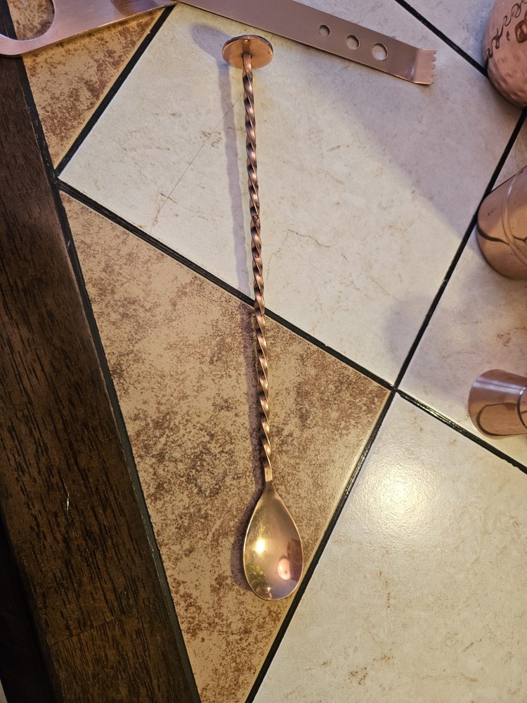 Hammered Copper Bar Tools Drink Mix Set