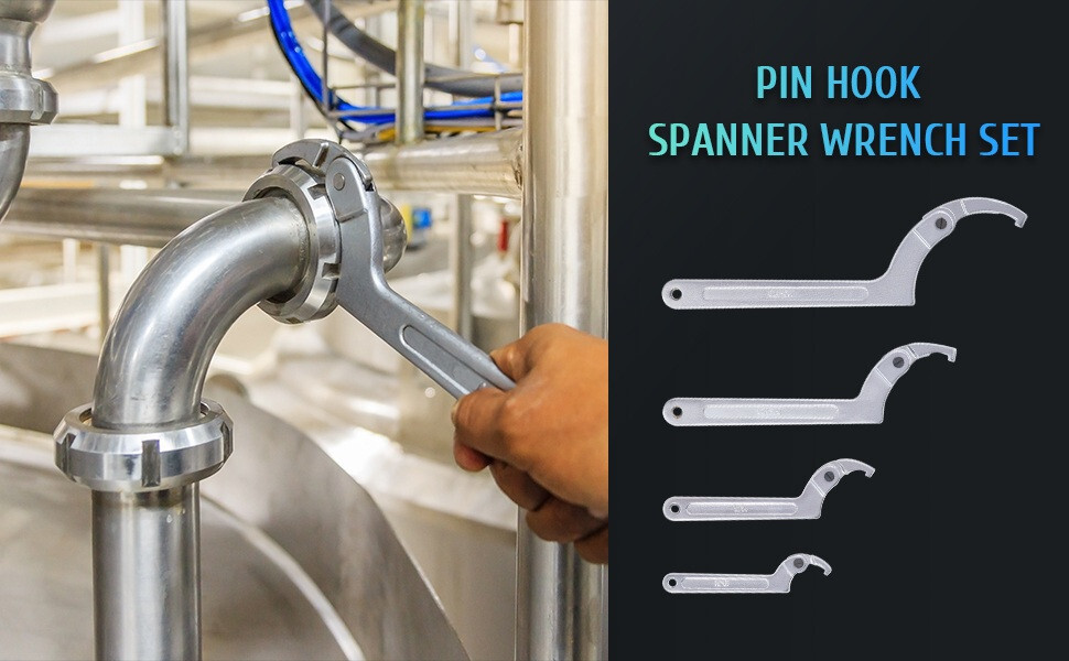 Adjustable Hook Pin Spanner Wrench Tools Set Locking Nut Coilover Hook Wrenches