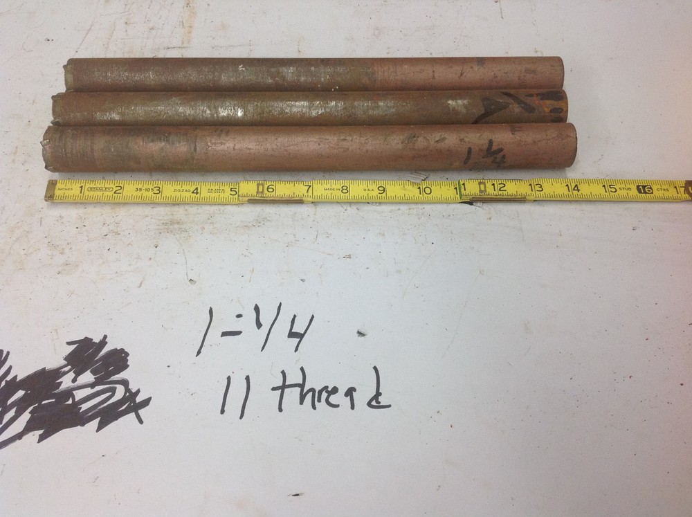 (3) Drillco 1-1/4"  x 11 Thread Concrete Masonry Core Drill Bit. USED