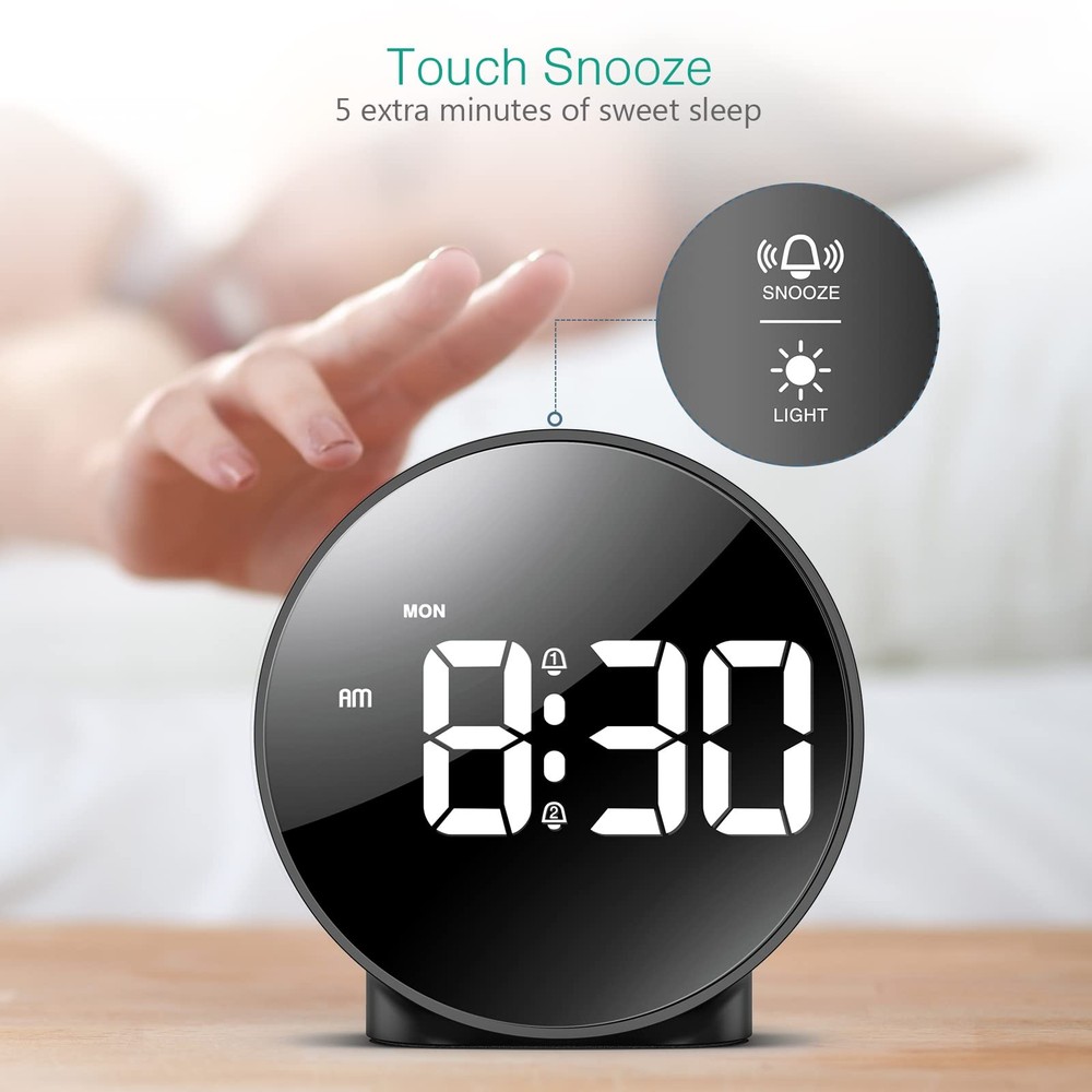 Digital Alarm Clock, HD LED Display Alarm Clock, Simple Table Clock, Electron...