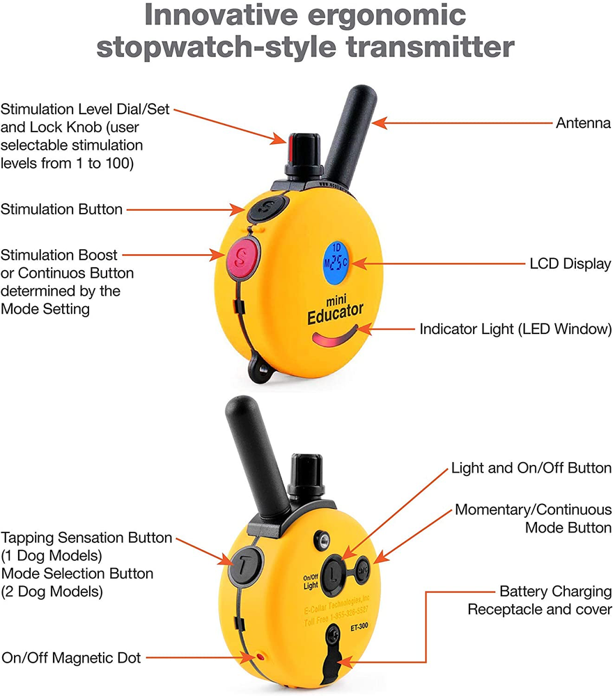 Mini Educator E-Collar ET-300 Remote Off Leash Dog Training 1/2 Mile Range
