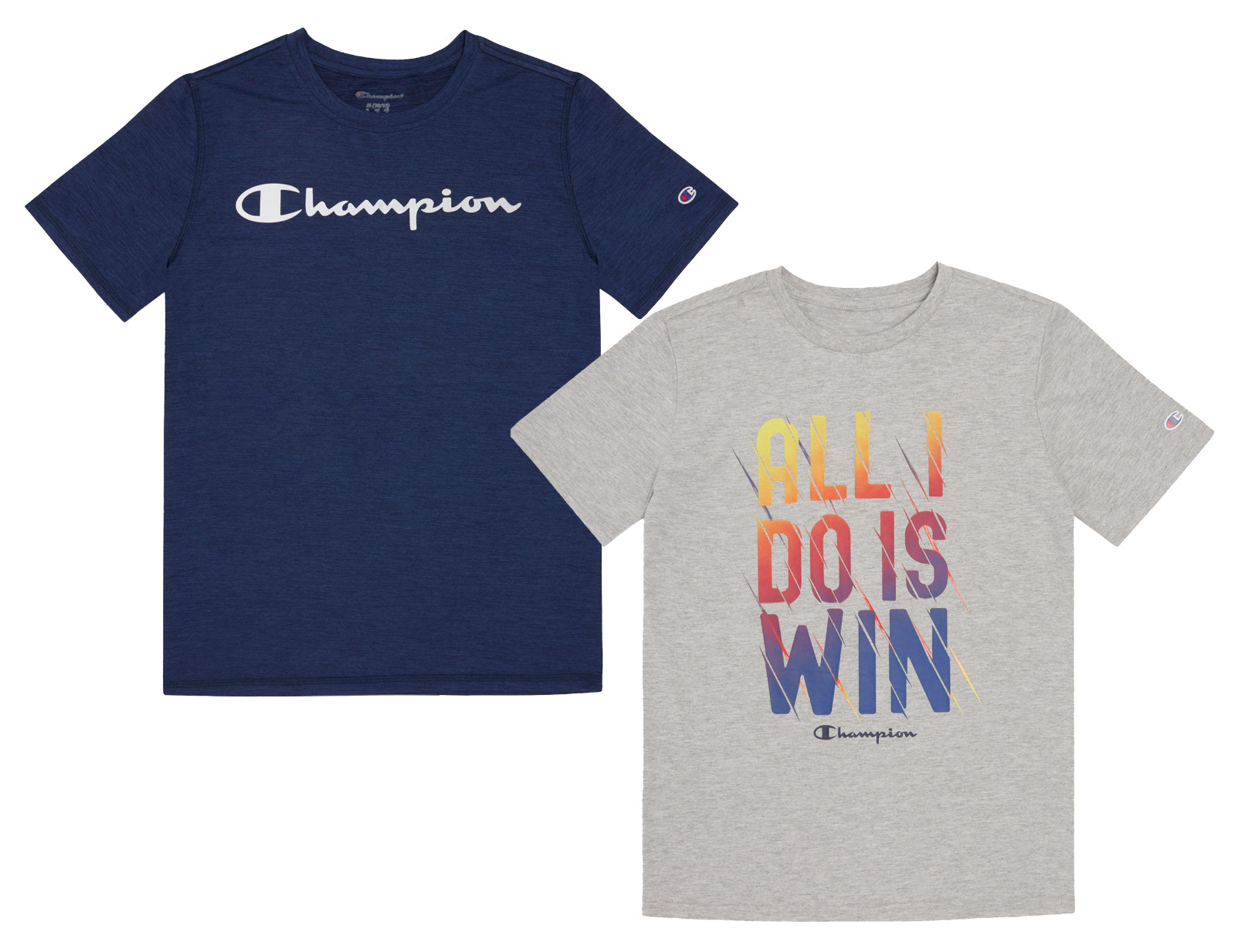 (2 PACK) Champion Boys' Short-Sleeve Everyday Graphic Tees, "All I Do Is Win"