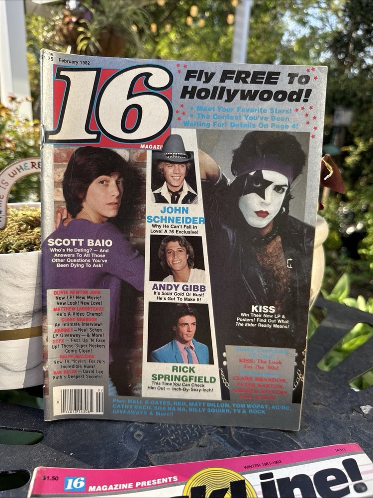 *Broken Copy* 16 Magazine February 1982 KISS, BAIO, Andy Gibb, See Photos