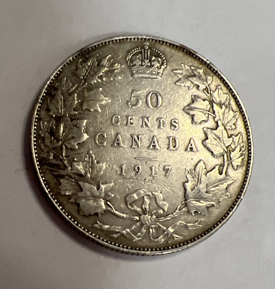 1917 Canada 50 Cents Silver Coin