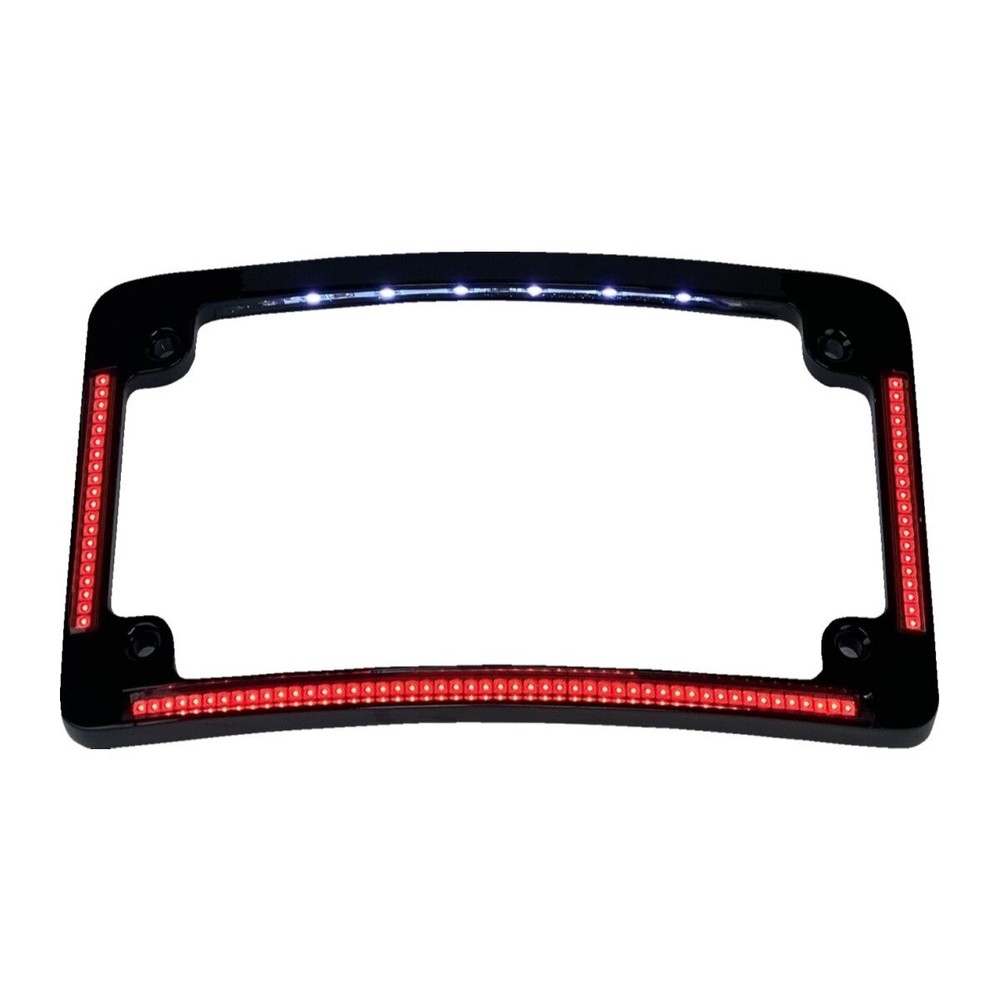 Custom Dynamics Radius License Frame w/Auxiliary LEDs & Tag Illumination-TF08-B