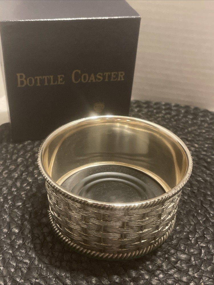 Vtg F.B. Rogers Silver Plated Wine/champagne Bottle Coaster, In Box, Japan
