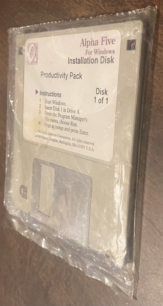 SEALED Alpha Five Windows Application II Pack + Productivity Pack 3.5” Floppy x3